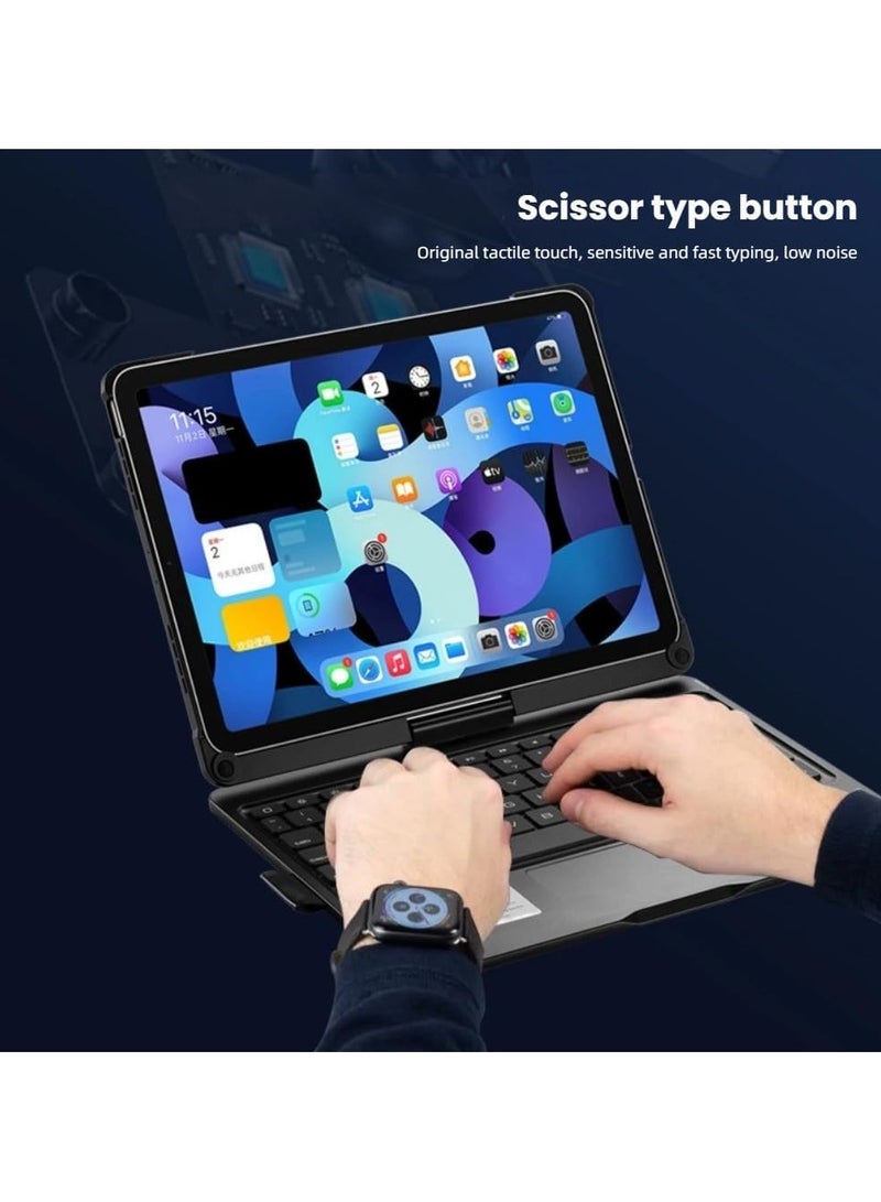 Backlit Rotating Keyboard Case for iPad 11-inch (A16) 2025, Multi-Function Tablet Cover with Touchpad and Pen Slot Bluetooth Keyboard - Image 4